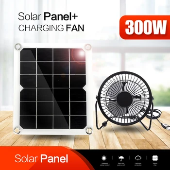  300W 5V Painel Solar Powered Ventilador Ventilador Ventilador de Ventilação Exterior de Equipamento De emissões de gases de efeito Motorhome Casa Casinha
