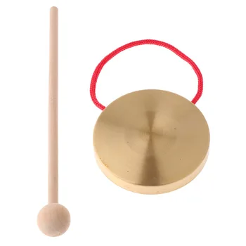  4 Polegadas Mão Gong Cobre, Címbalos, Com A Vara De Madeira Capela Ópera De Percussão De 10 Cm Mini Gongos, Tambores Orff Percussão Brinquedos Para As Crianças