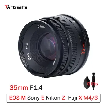  7artisans 35mm F1.4 Mark II APS-C de Grande Ângulo de Abertura Grande MF Lente para Sony E Nikon Z Canon EOS M Fuji FX M4/3 de Montagem