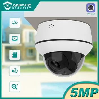  Anpviz ao ar livre Câmera do IP de PTZ Dome POE 5MP de Segurança de Proteção de Rastreamento Automático Zoom 4X de Vigilância Cam Áudio de Duas Vias H. 265 IP66