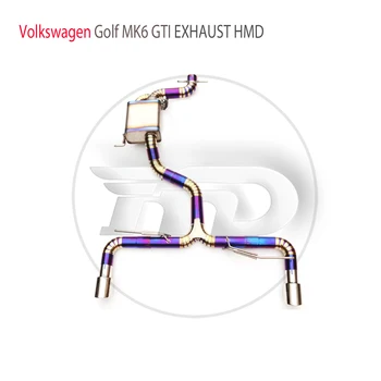  HMD liga de Titânio Liga de Sistemas de Exaustão de Desempenho Catback Para Volkswagen Golf MK6 GTI 2.0 T Válvula de Escape