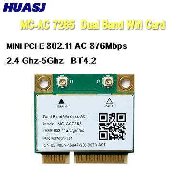  Huasj MC-AC7265 de banda Dupla mini PC-E tarjeta wi-FI para intel 7265 CA 802.11 ac 2 x 2 wi-Fi + BT4.2