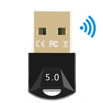  Transmissão sem fio Bluetooth-Compatível 5.0 Adaptador USB Receptor Para computadores Portáteis, Fones de ouvido alto-Falantes Mouses Teclados, Impressoras